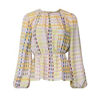Stine Goya Karin Plaid Multicolor Checkered Women's Blouse size small